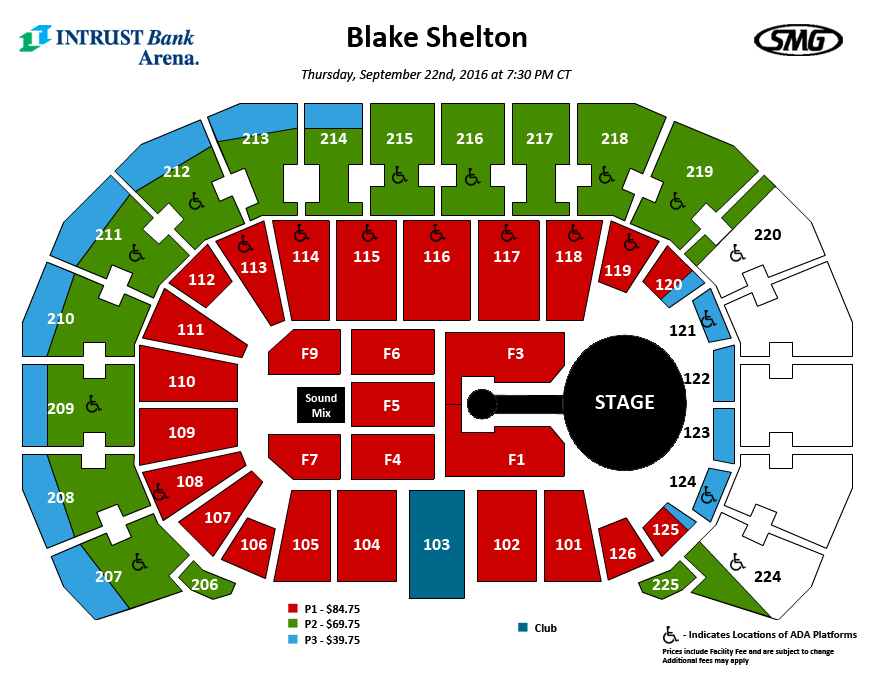 Seating Chart For Blake Shelton