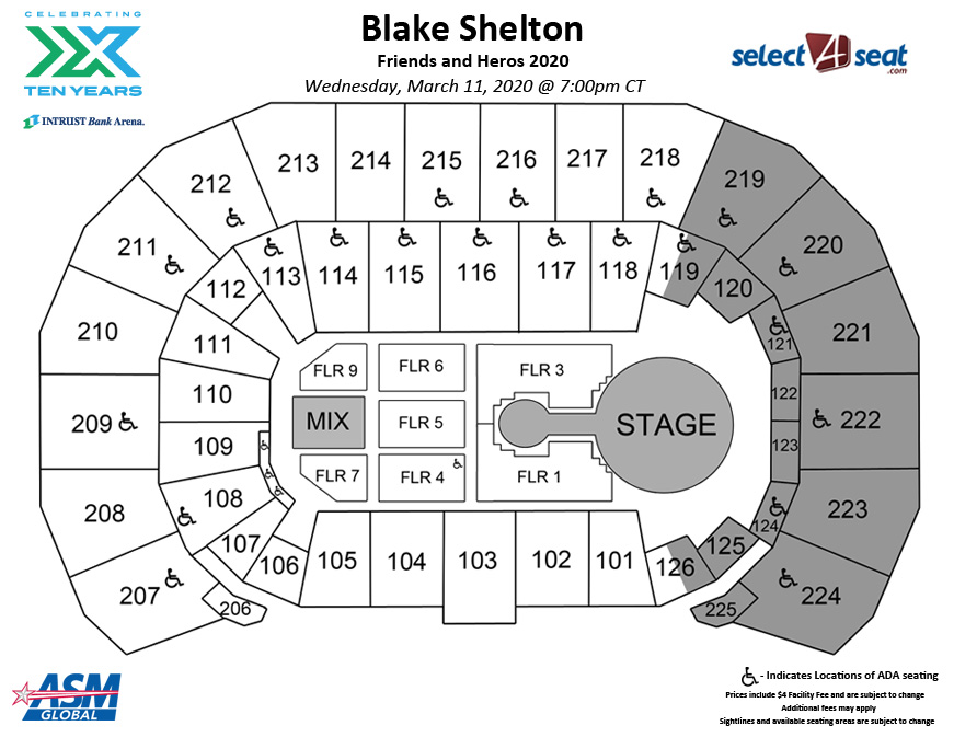 Seating Chart For Blake Shelton