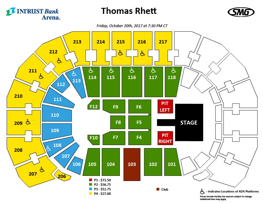 intrust bank arena seating chart with seat numbers seating charts eve...