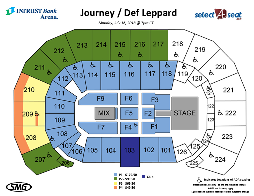 Seating Charts  Events & Tickets  INTRUST Bank Arena