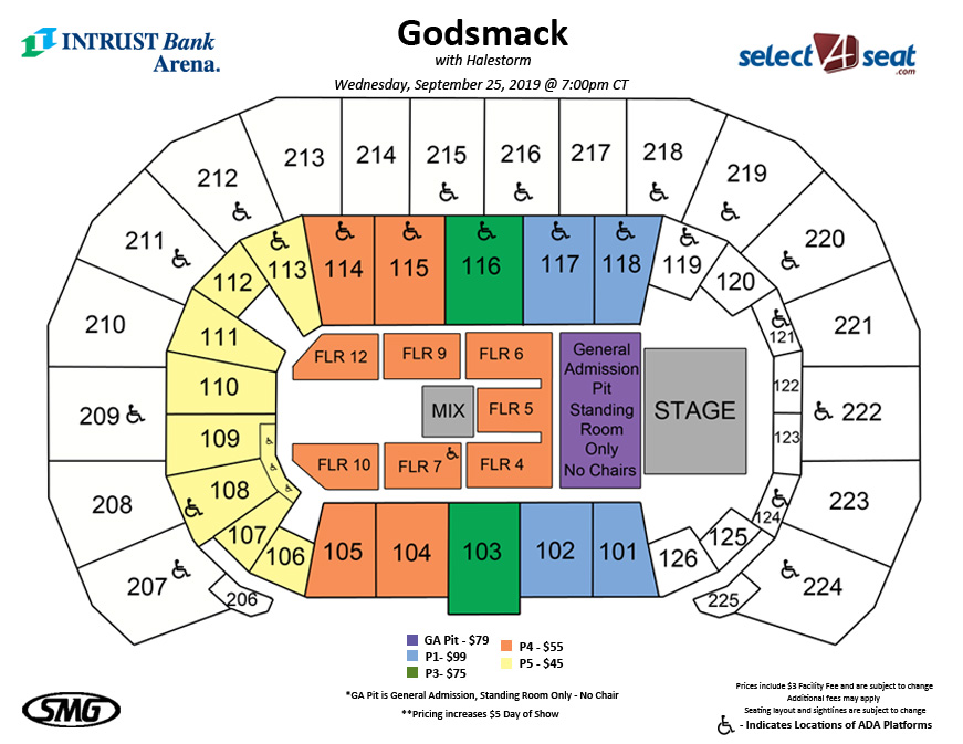 Seating Charts Events & Tickets INTRUST Bank Arena