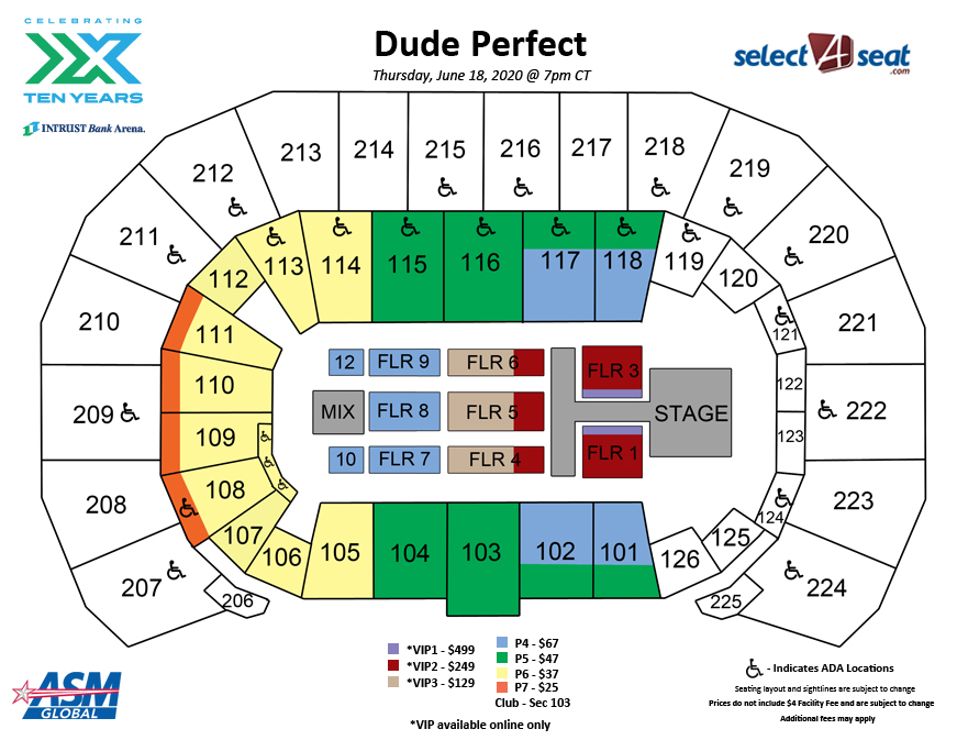 Intrust Bank Arena Seating Chart With Seat Numbers