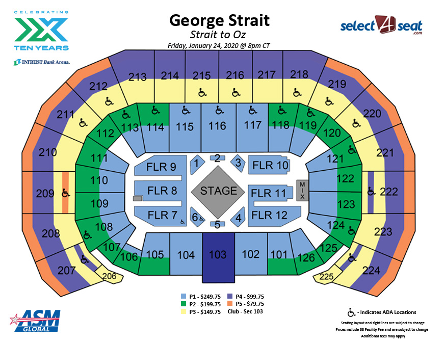thunder seating chart with rows seating charts events tickets intrust ban.....