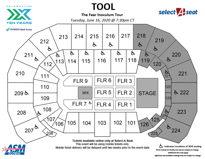Seating Charts Events Tickets Intrust Bank Arena