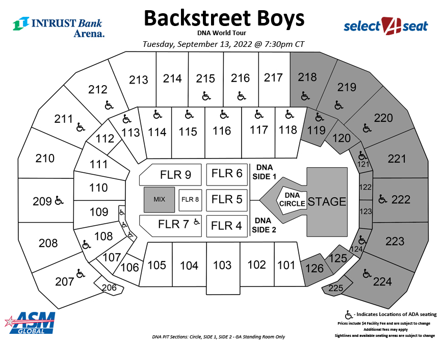 Seating Charts  Events & Tickets  INTRUST Bank Arena