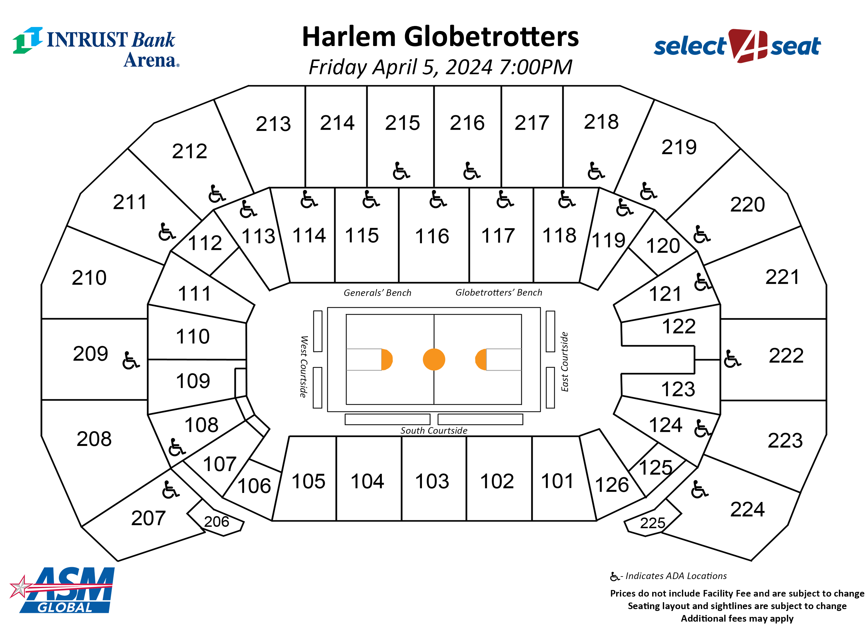 Seating Charts Events Tickets Intrust Bank Arena