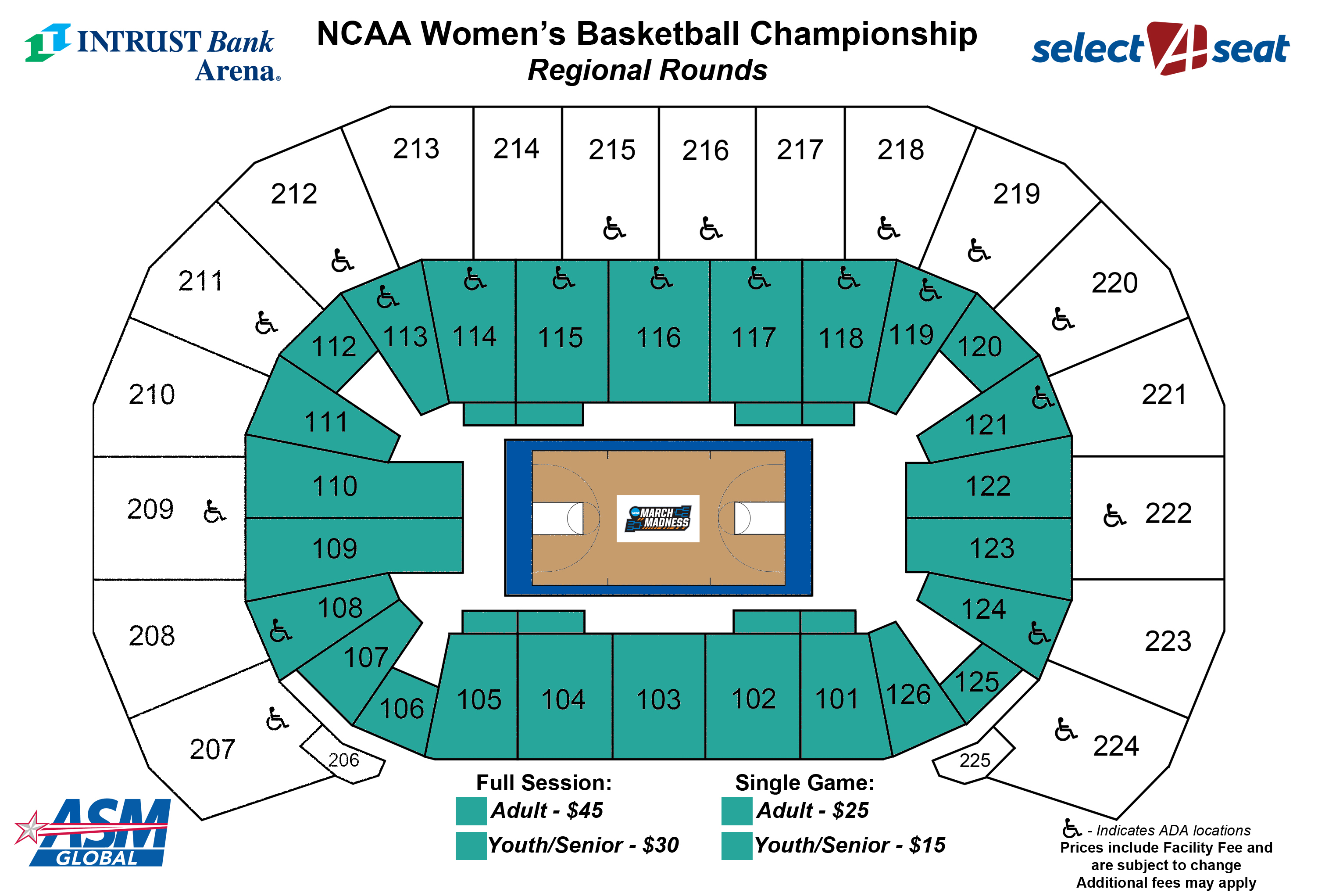 Seating Charts | Events & Tickets | Intrust Bank Arena